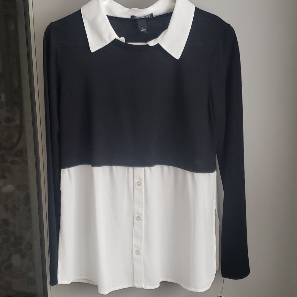 Sweater, blouse combination